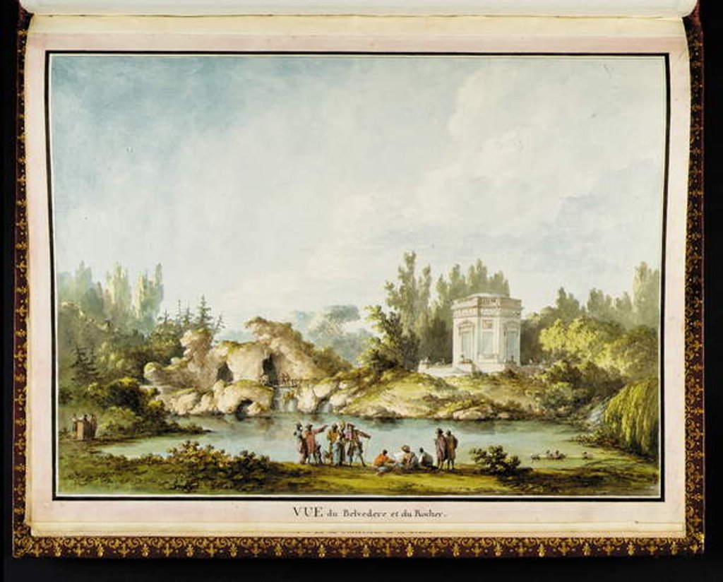 Detail of Vue du Belvédère et du Rocher, from Recueil des plans du Petit Trianon by Richard Mique, 1781 by Claude Louis Chatelet