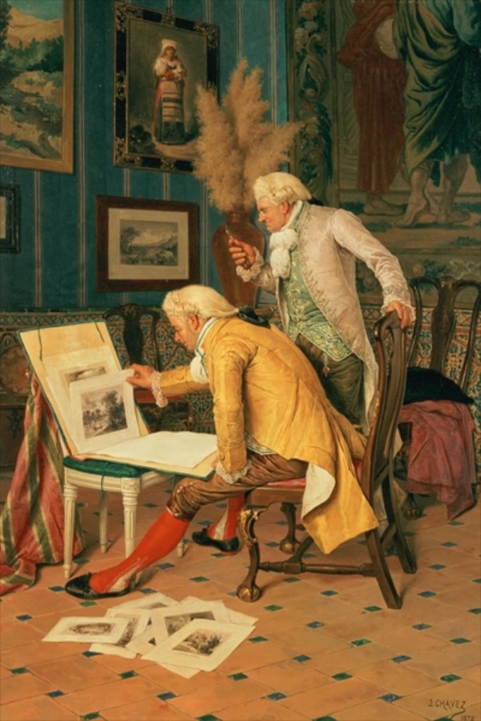 Detail of The Connoisseurs, 1878 by Jose de Chavez y Artiz