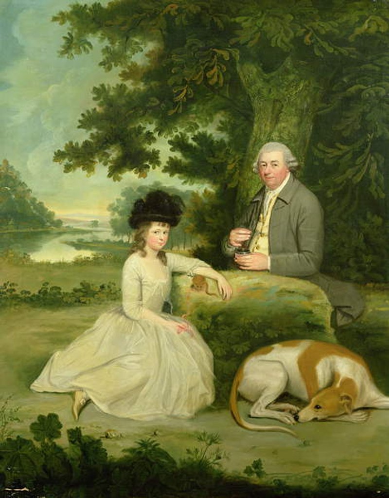 Detail of Portrait of Mr Leroy with his Daughter by Hugh Barron