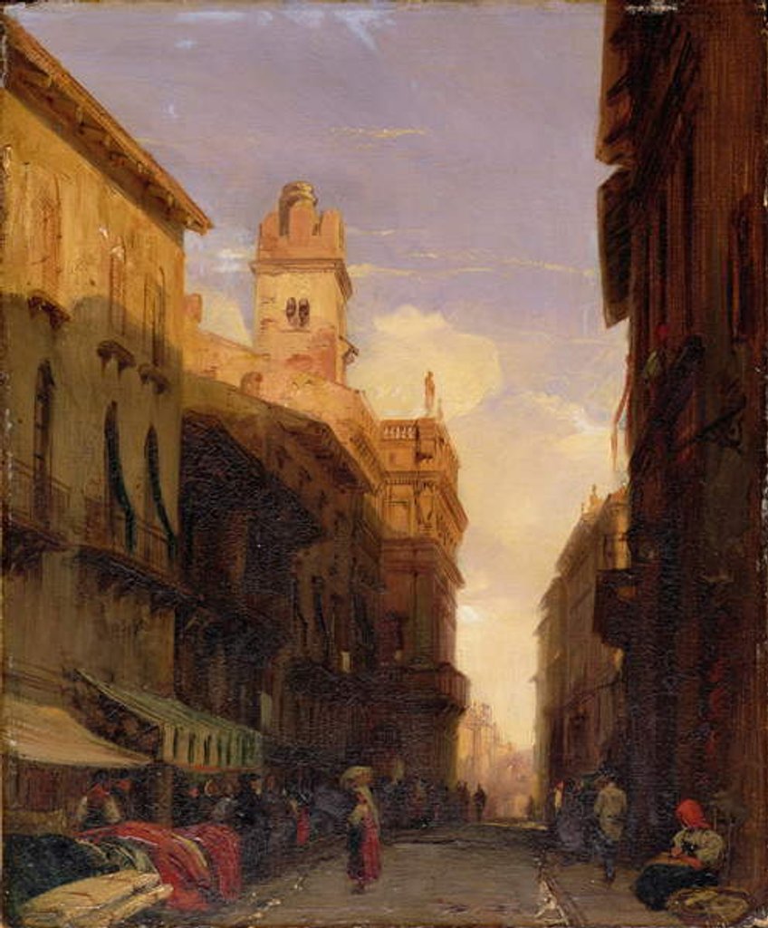 Detail of View of Prince Maffei's Palace, Verona, c.1826-27 by Richard Parkes Bonington