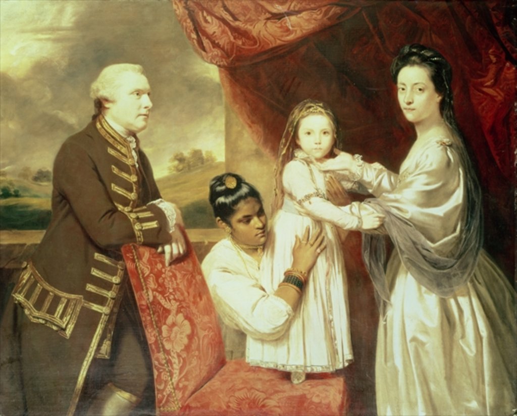 Detail of Tysoe Saul Hancock, his wife Philadelphia, their daughter Elizabeth and their Indian maid Clarinda, c.1763–5 by Joshua Reynolds