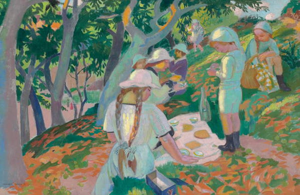 Detail of Le goûter sous les châtaigniers, 1914 by Maurice Denis