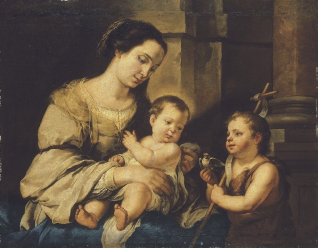 Detail of The Virgin and Child with the infant St. John the Baptist by Bartolome Esteban Murillo
