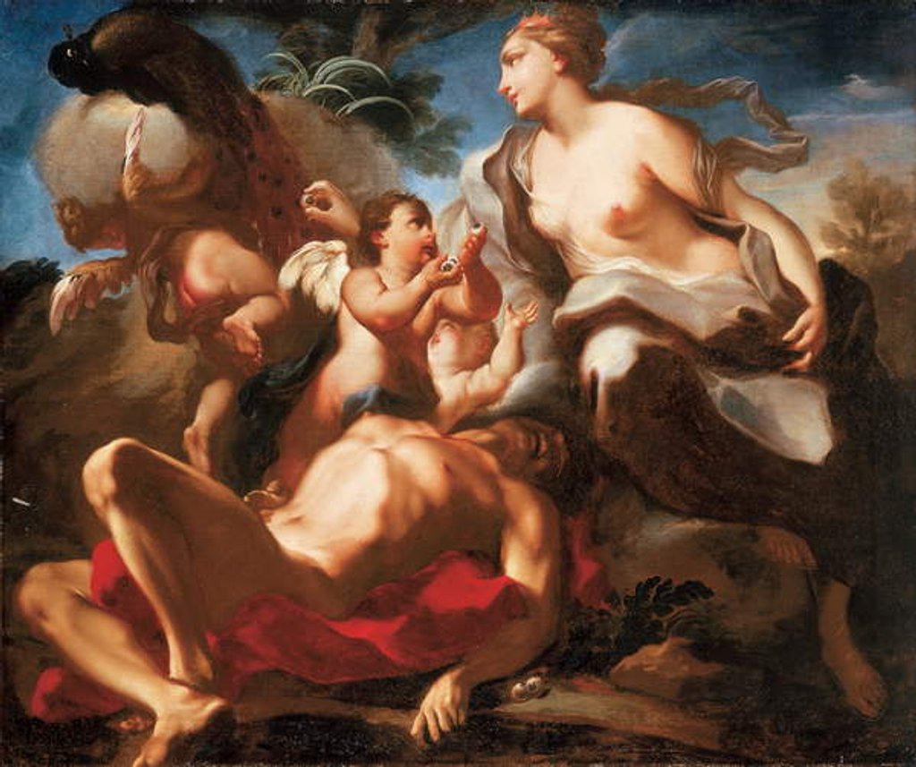 Detail of Juno and the Peacock by Antonio Balestra