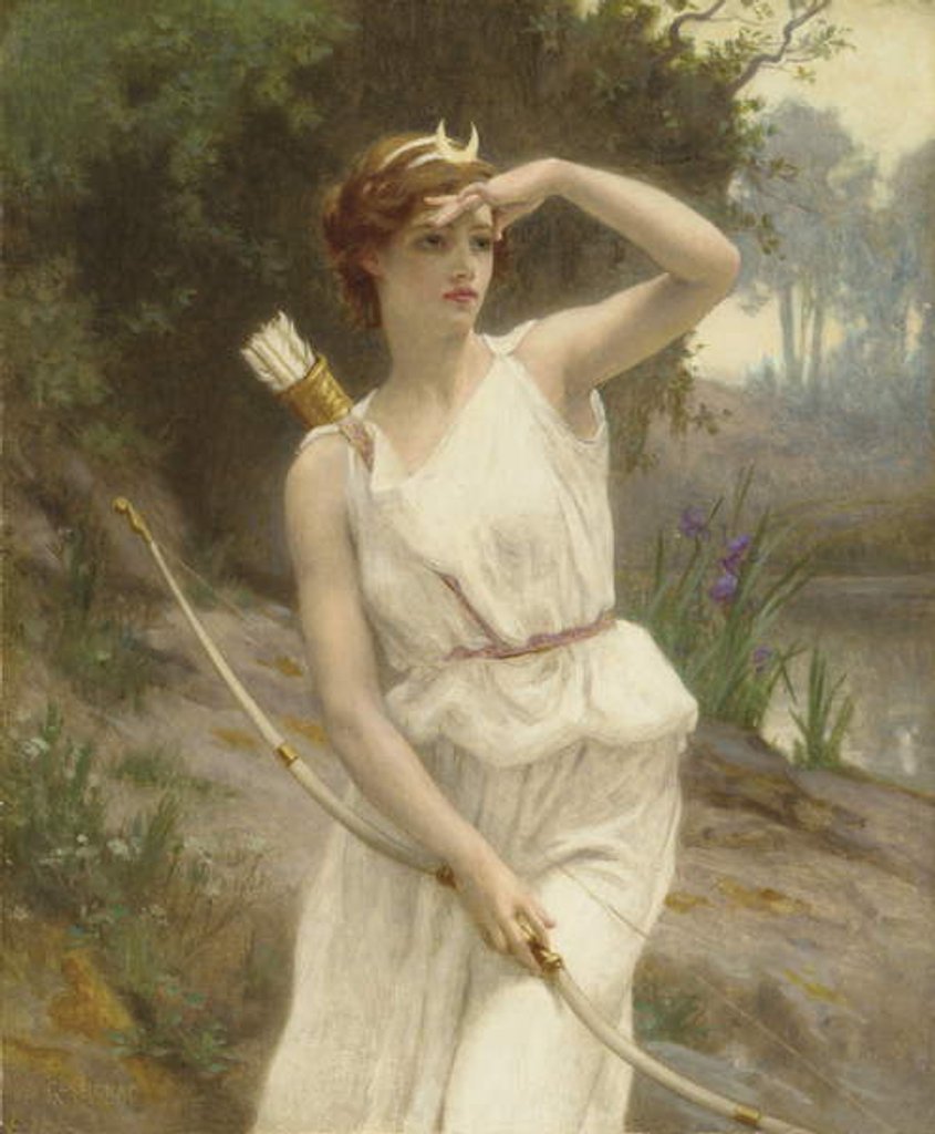 Detail of Diana, The Huntress by Guillaume Seignac
