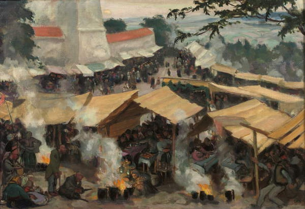 Detail of The Fair at Kawaria Zabrzydowska, Poland, c.1913 by Wojciech Stanislaw Weiss
