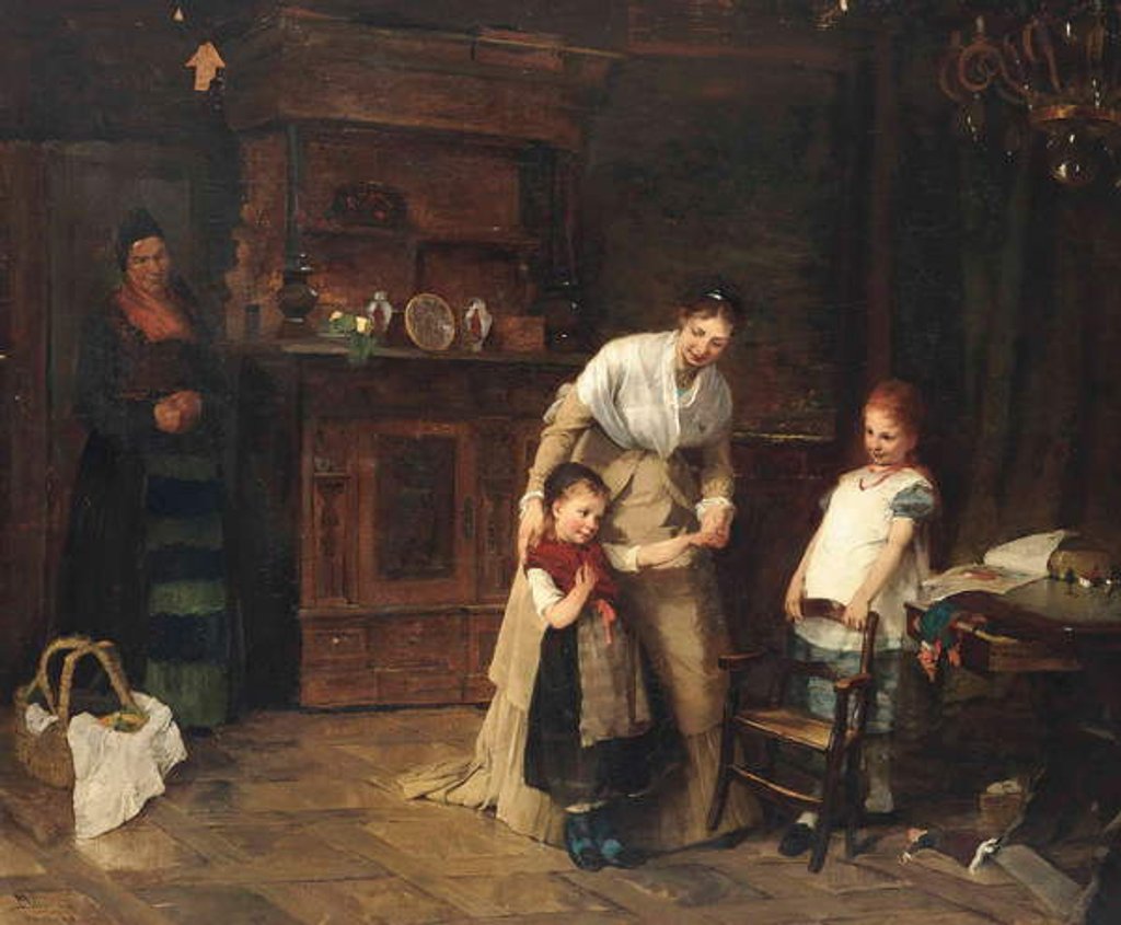 Detail of New Friends, 1875 by Bertha Wegmann