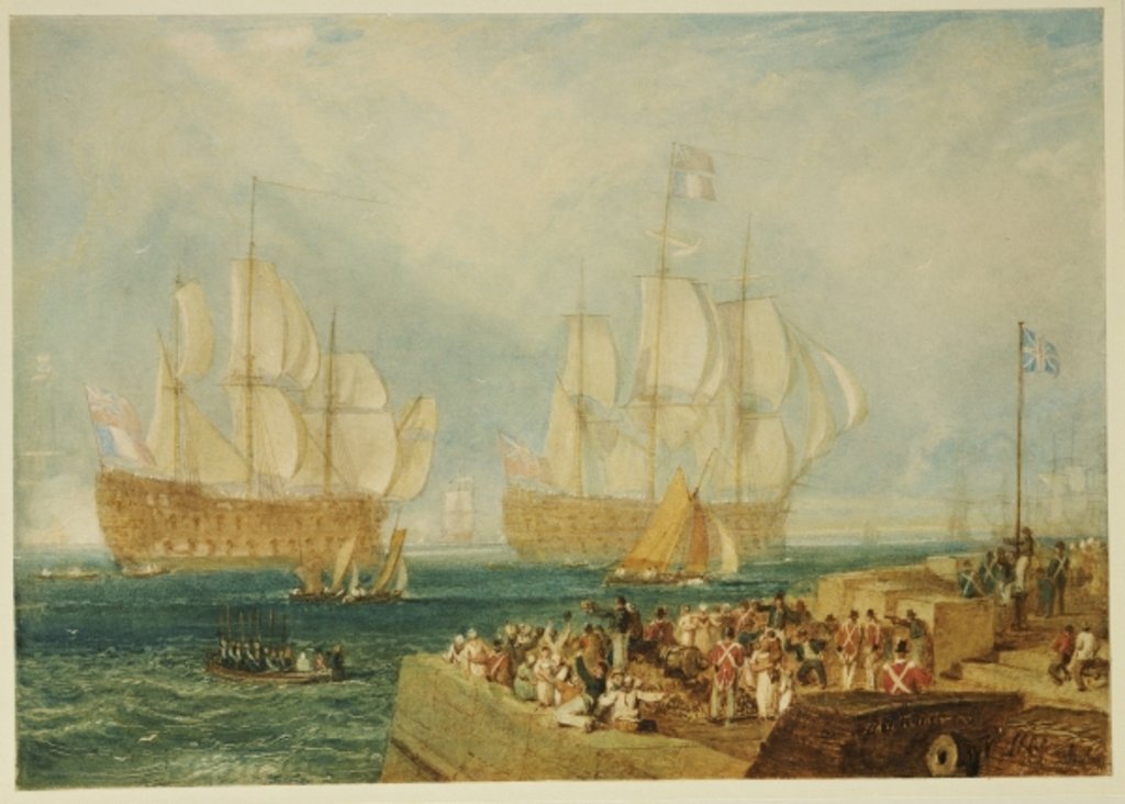 Detail of Plymouth Harbour: Towing in French Prizes by Joseph Mallord William Turner
