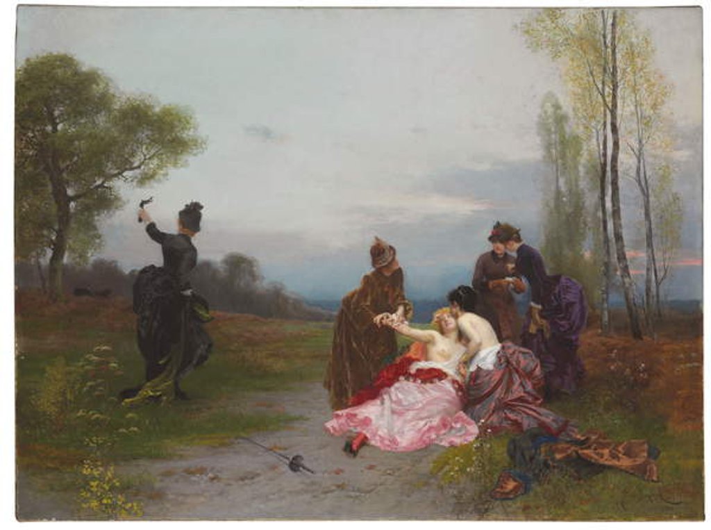 Detail of The Reconciliation, 1884 by Emile Antoine Bayard