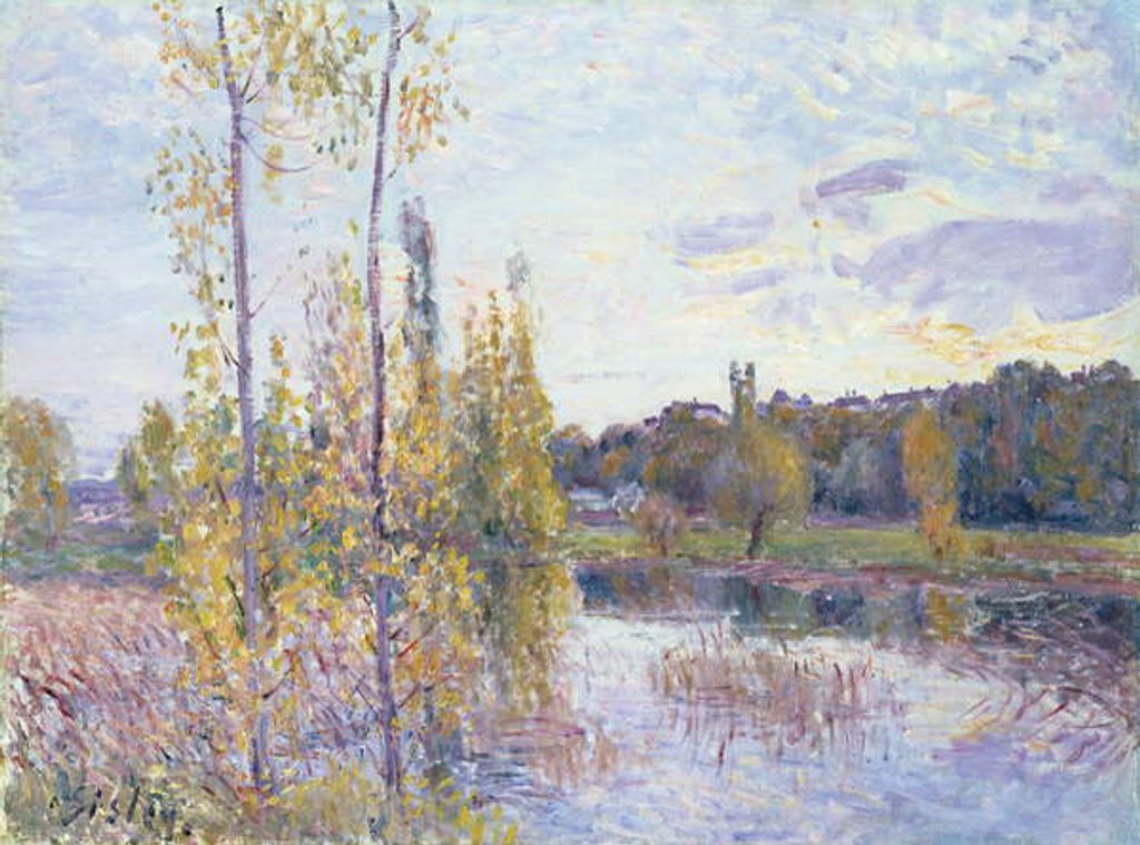 Detail of The Lake at Chevreuil by Alfred Sisley
