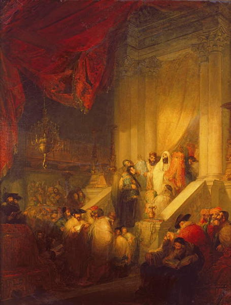 Detail of Reading of the law in a Synagogue by Solomon Alexander Hart