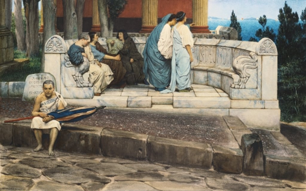 Detail of An Exedra, 1871 by Lawrence Alma-Tadema