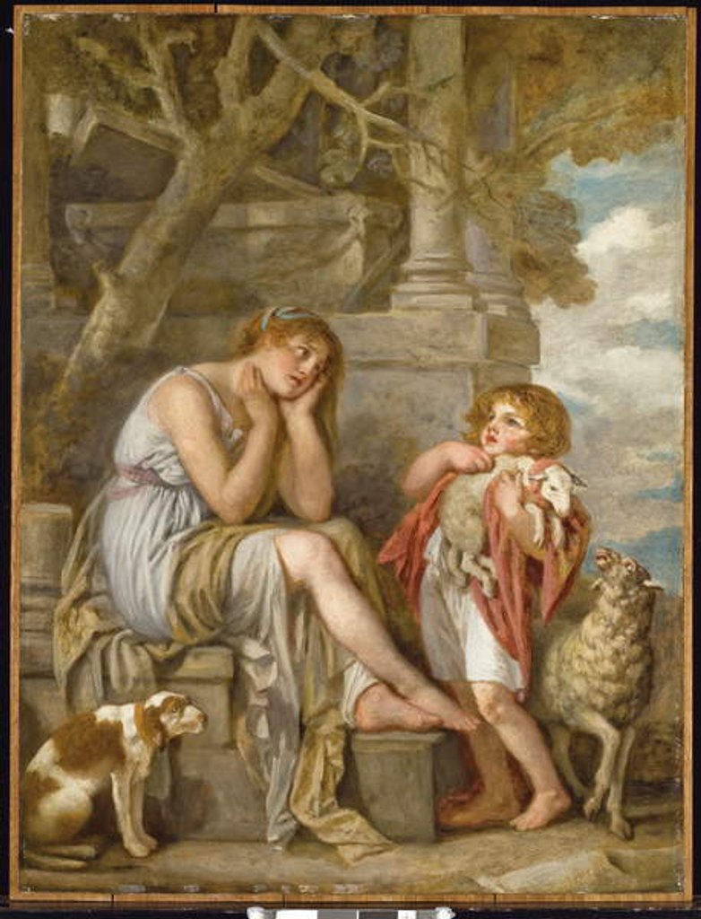 Detail of l'Agneau Cheri, 1780s by Jean Baptiste Greuze