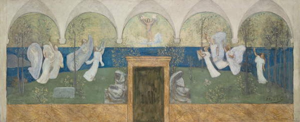 Detail of A preparatory painting for Les Muses inspiratrices acclament le Génie, Messager de Lumière, 1895 by Pierre Puvis de Chavannes