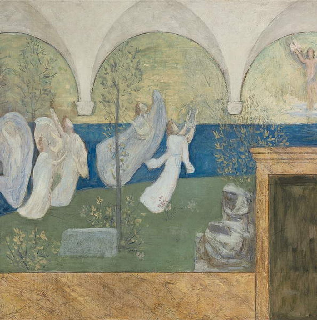 Detail of Detail from a preparatory painting for Les Muses inspiratrices acclament le Génie, Messager de Lumière, 1895 by Pierre Puvis de Chavannes