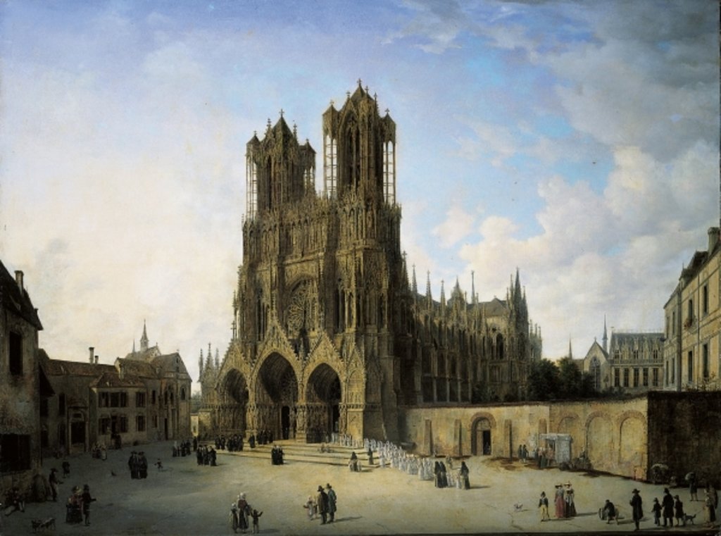 Detail of The Southwest Wing of the Cathedral in Reims, 1826 by Domenico II Quaglio