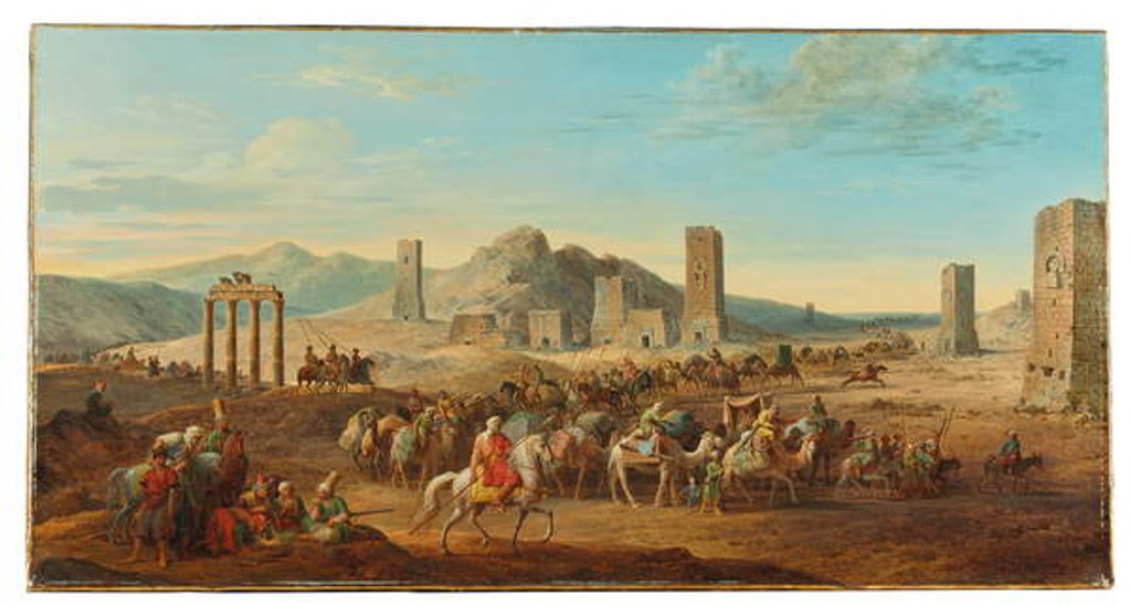 Detail of Two Caravans at the Entrance to the Valley Leading to Palmyra by Jean-Baptiste Hilair