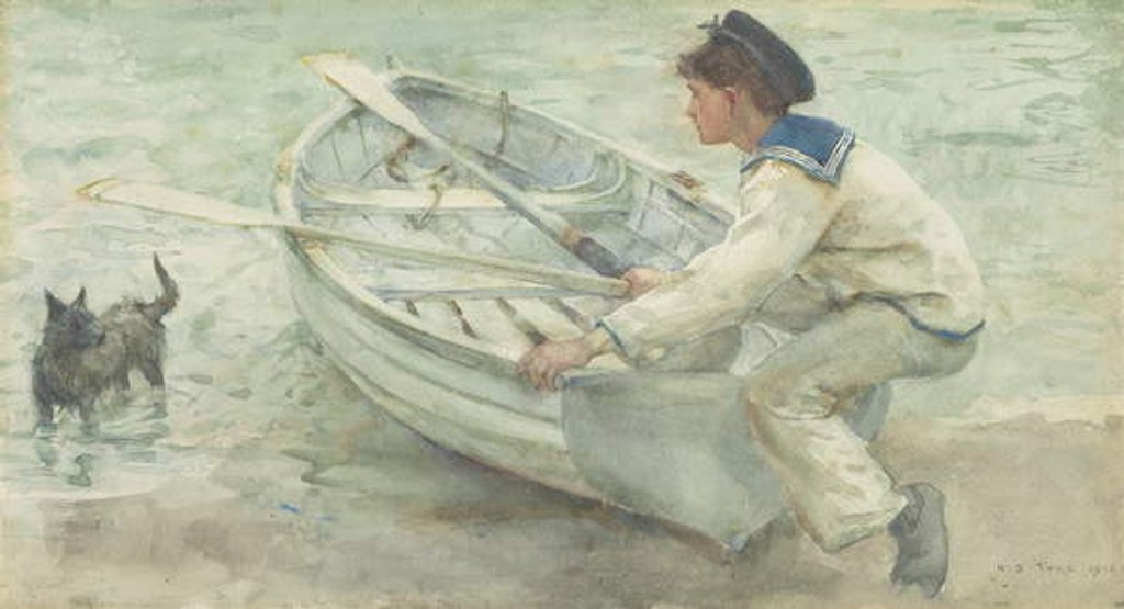 Detail of Preparing to launch, 1903 by Henry Scott Tuke