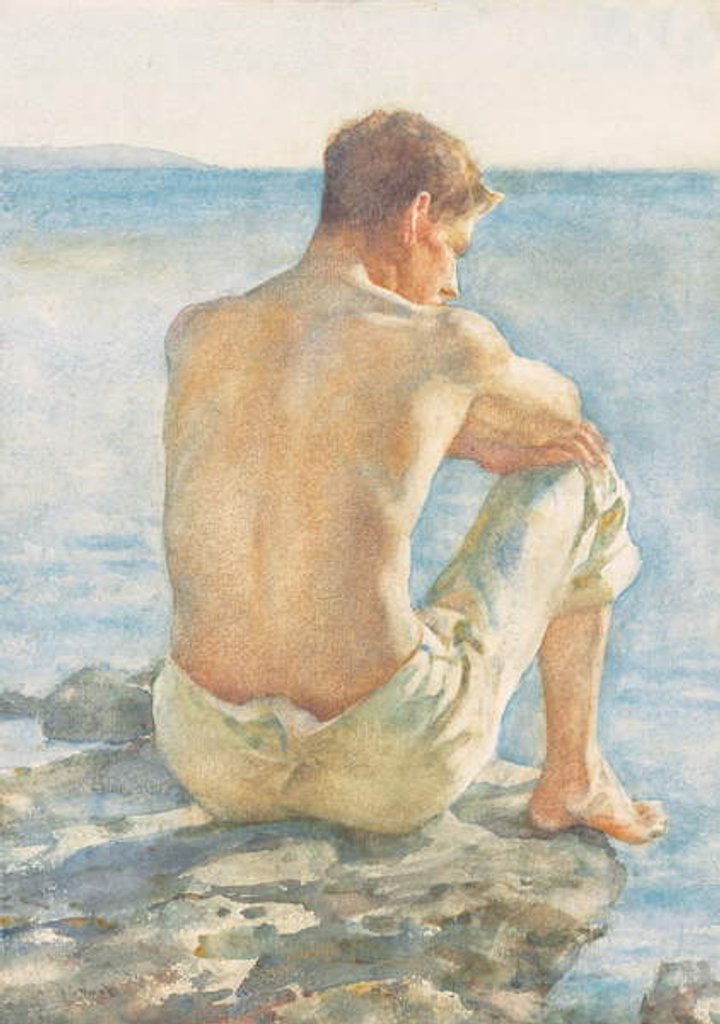 Detail of Watching the sea by Henry Scott Tuke