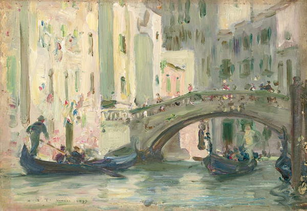 Detail of A canal in Venice, 1899 by Henry Scott Tuke