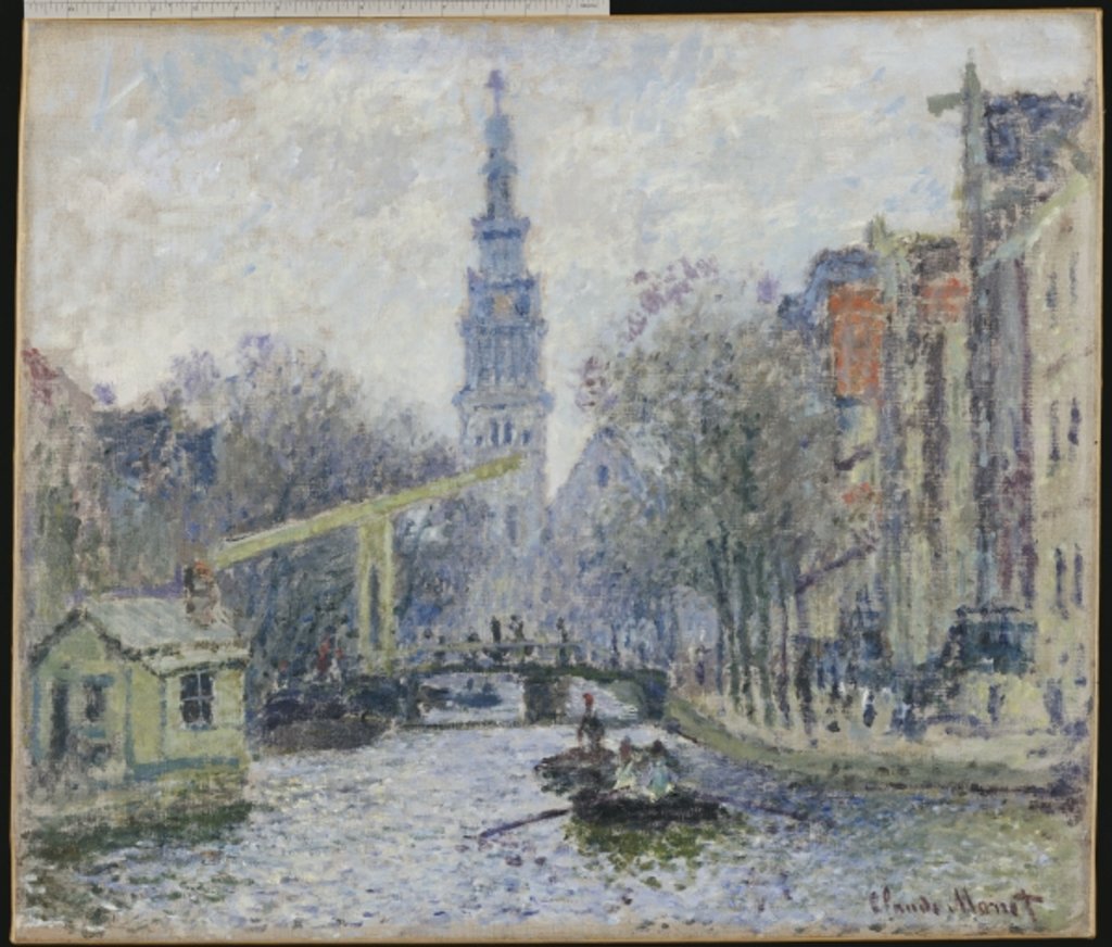 Detail of Canal a Amsterdam, 1874 by Claude Monet