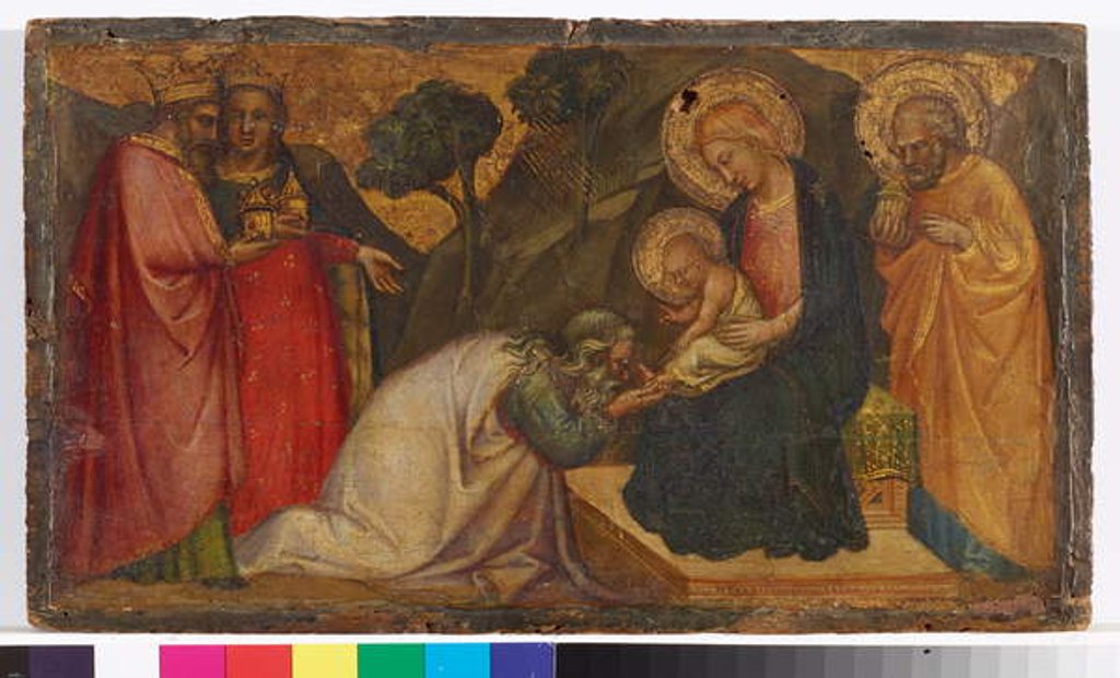 Detail of Adoration of the Magi by Aretino Luca Spinello or Spinelli