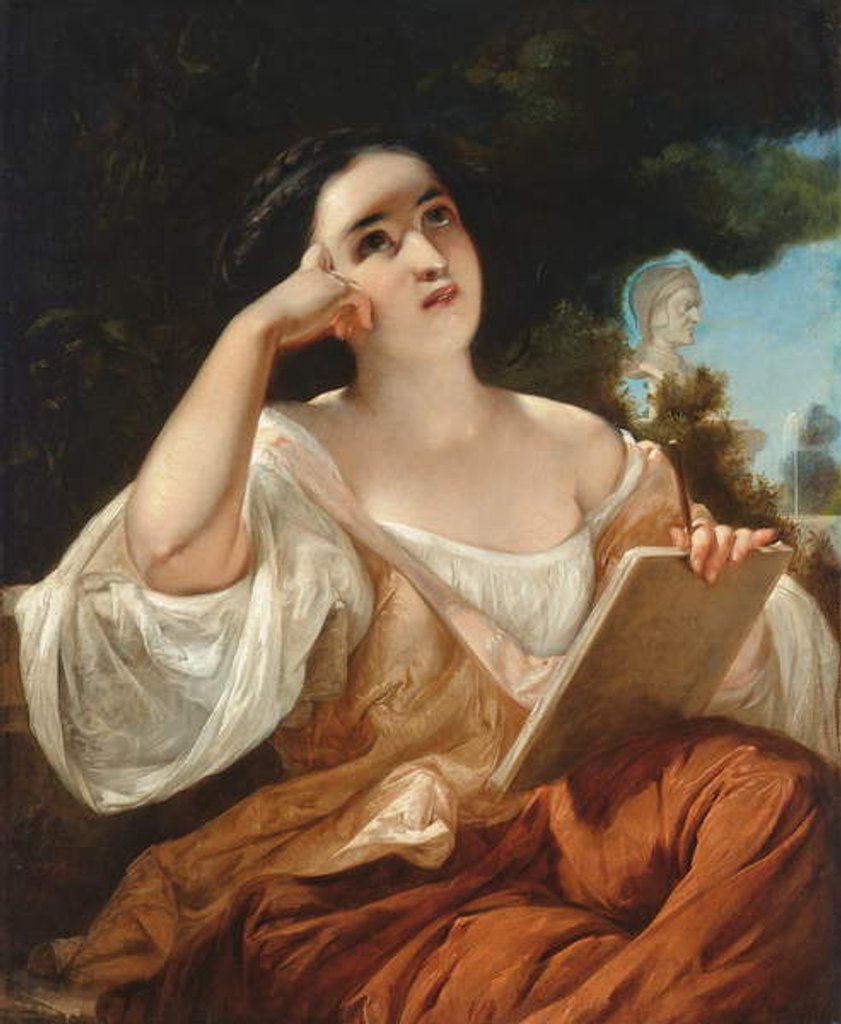 Detail of Dante's inspiration by Gustave Pope