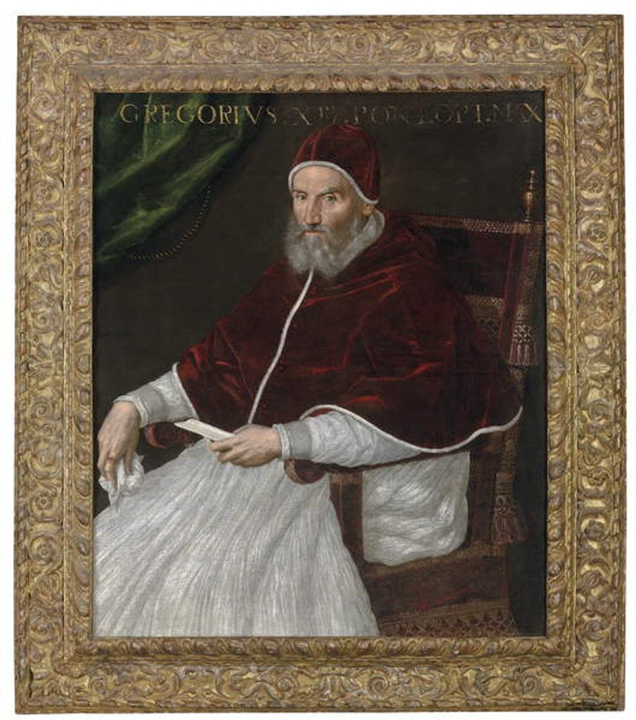 Detail of Portrait of Pope Gregory XIII by Lavinia Fontana