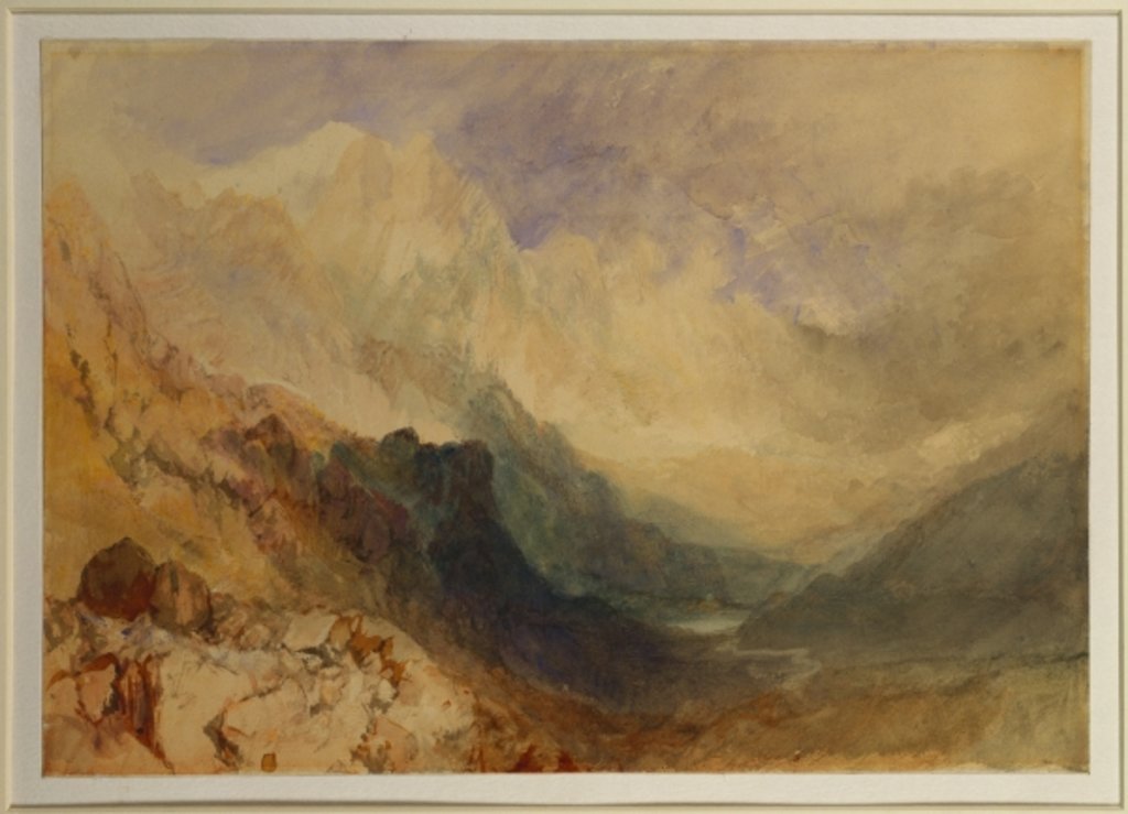 Detail of An Alpine Valley, probably the Val d'Aosta by Joseph Mallord William Turner