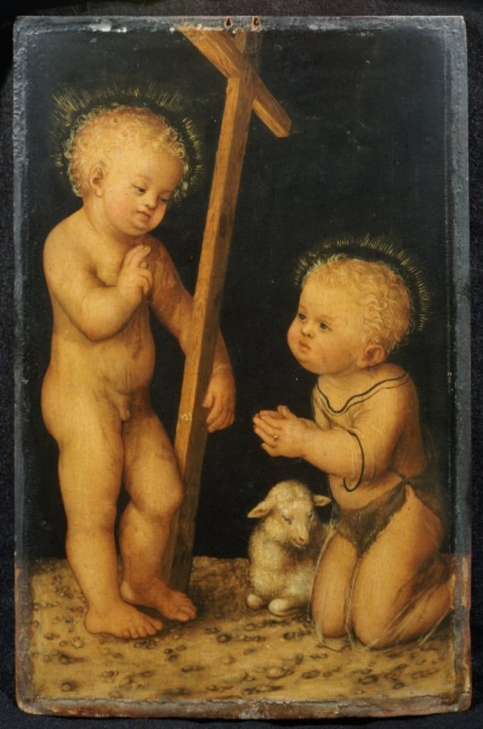 Detail of The Christ Child Blessing the Infant St. John the Baptist by Lucas the Elder Cranach