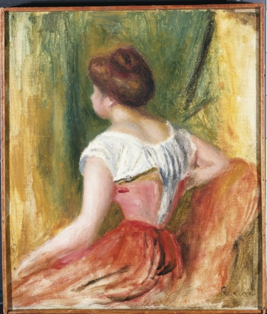 Detail of Seated Young Woman by Pierre Auguste Renoir