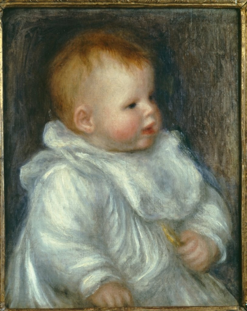 Detail of Portrait of Coco Against a Blue Background by Pierre Auguste Renoir