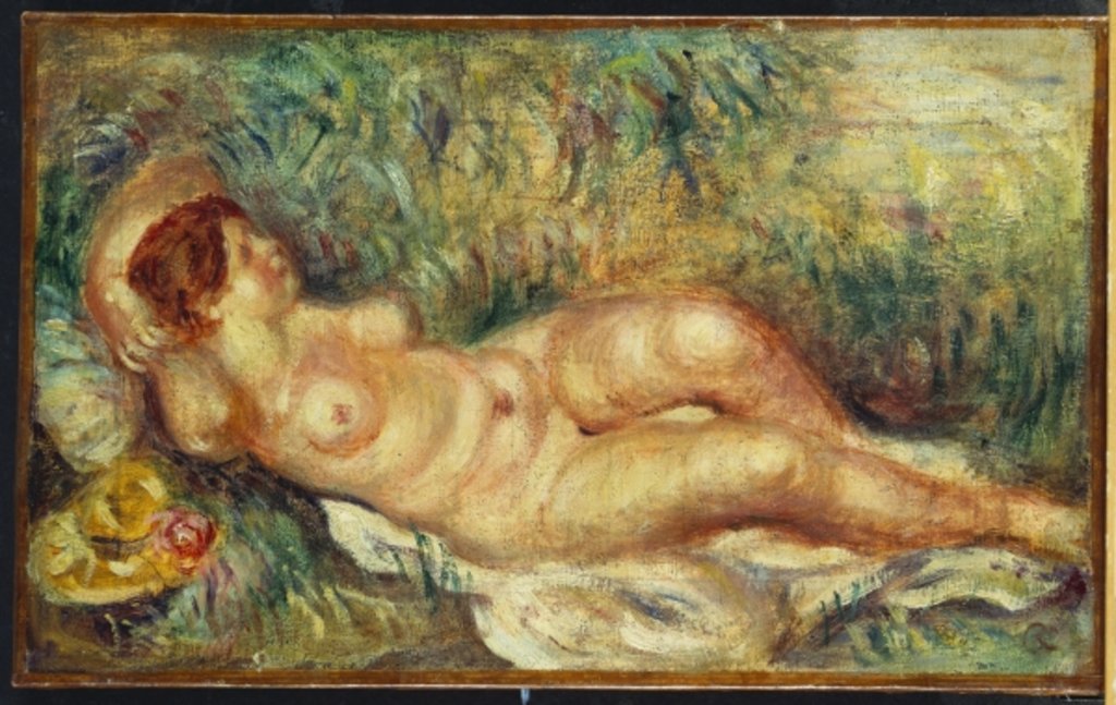 Detail of Outstretched Nude by Pierre Auguste Renoir