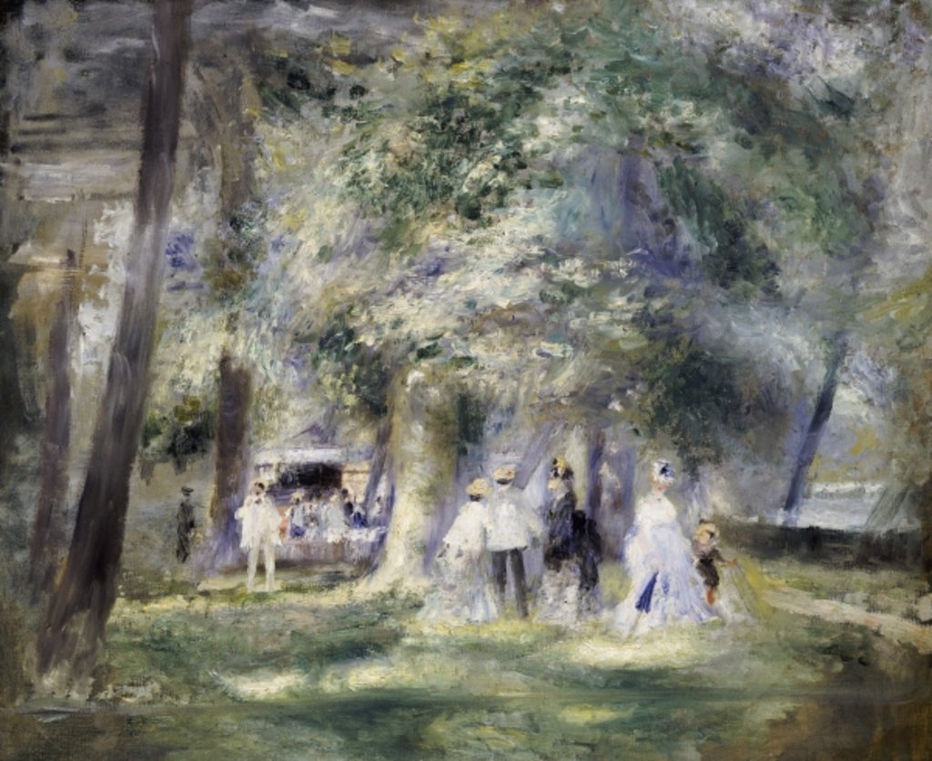 Detail of In the Park at Saint-Cloud, 1866 by Pierre Auguste Renoir