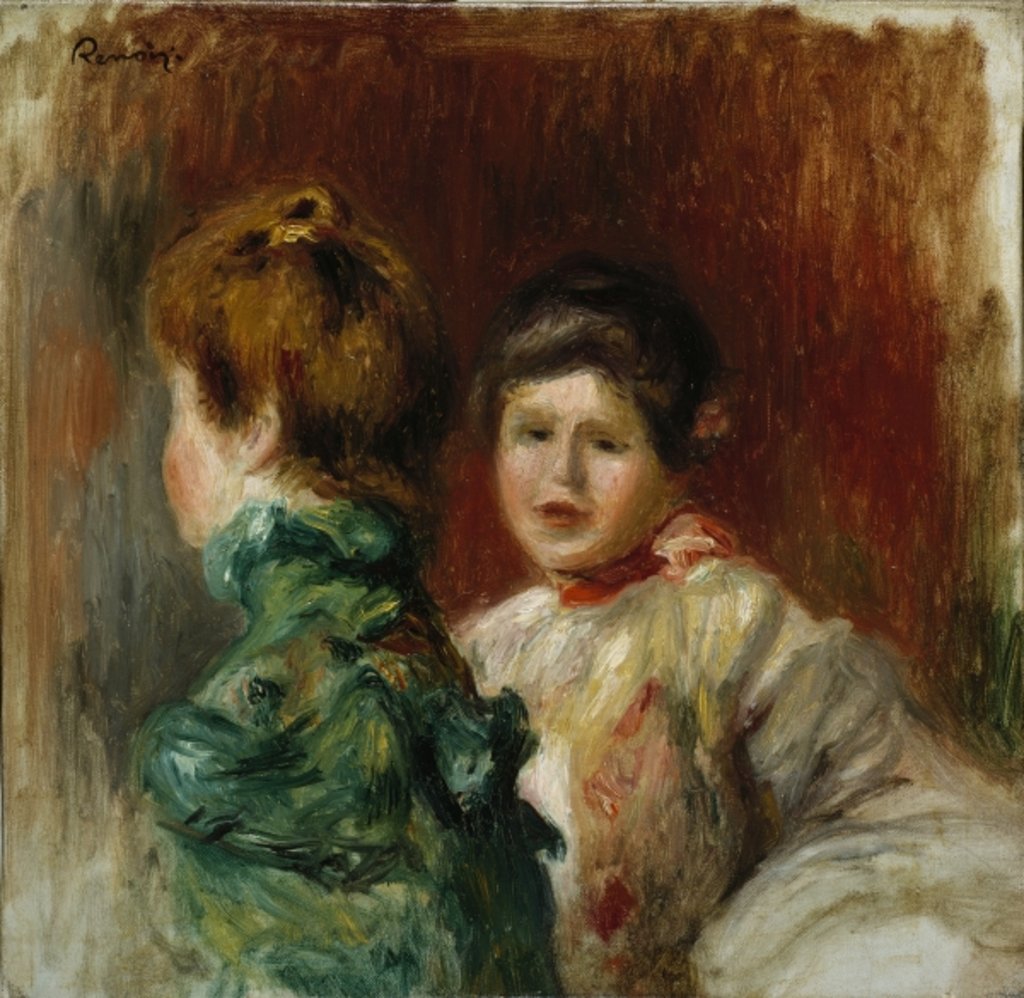 Detail of Heads of Two Women, c.1895 by Pierre Auguste Renoir