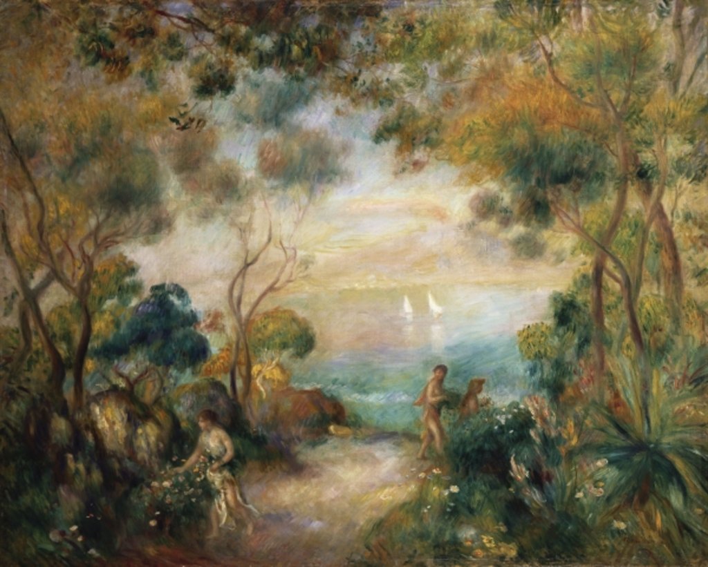 Detail of A Garden in Sorrento by Pierre Auguste Renoir