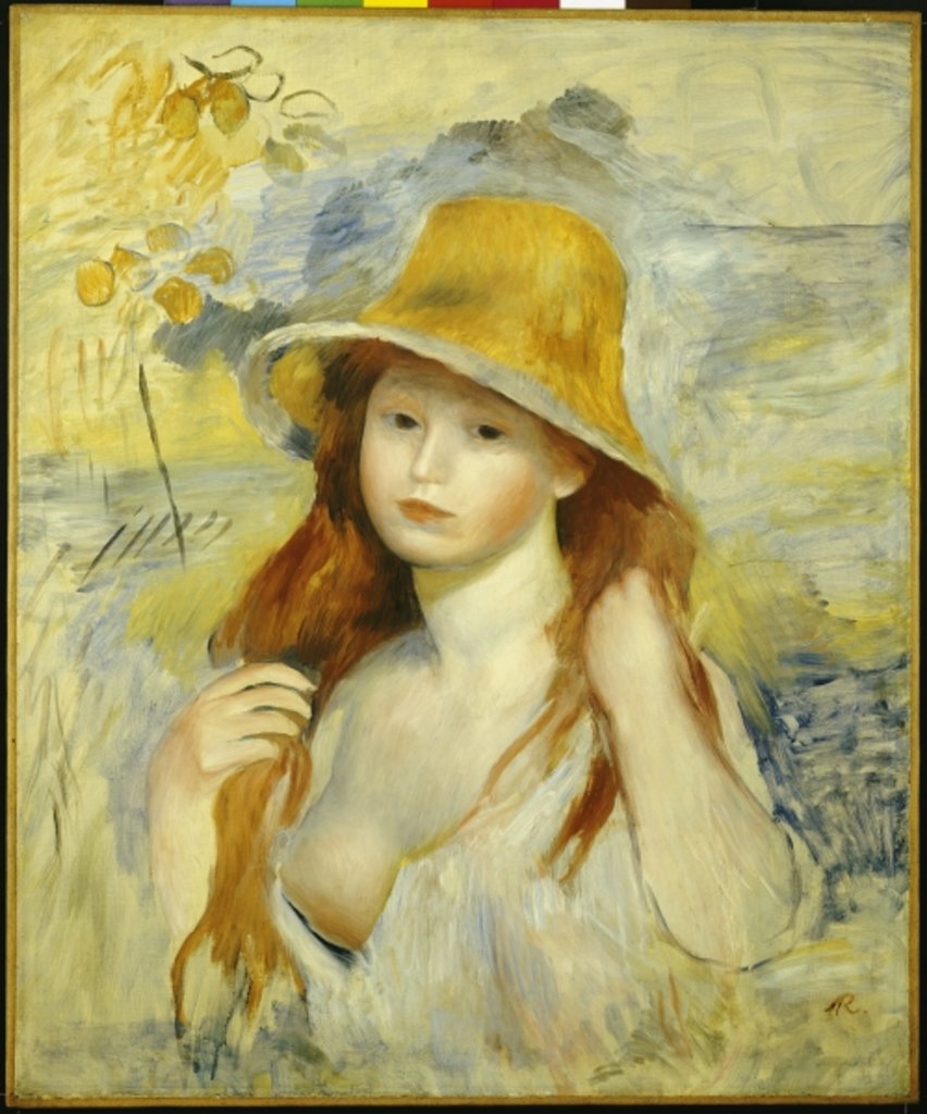 Detail of Young Girl with a Straw Hat, 1884 by Pierre Auguste Renoir