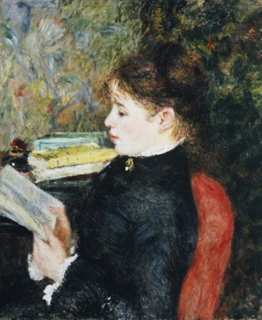 Detail of The Reader, 1877 by Pierre Auguste Renoir