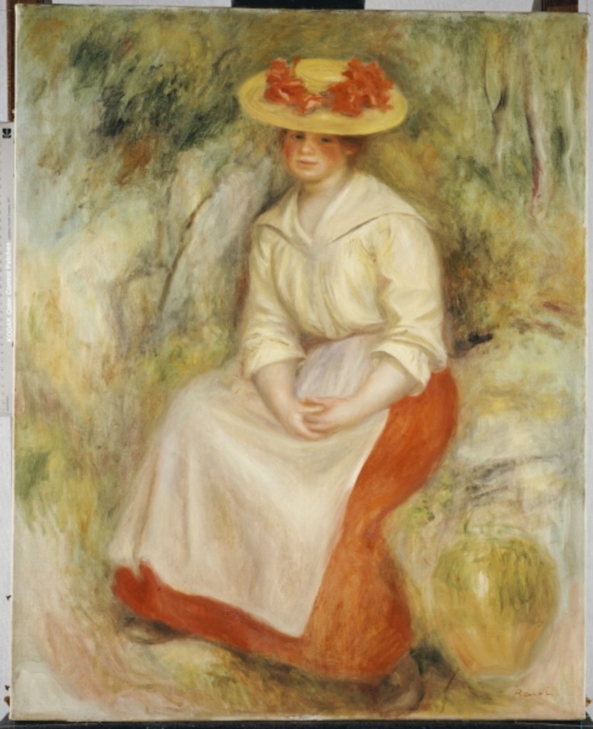 Detail of Gabrielle in a Straw Hat, 1900 by Pierre Auguste Renoir