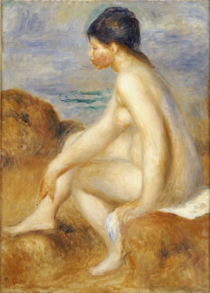 Detail of Bather, c.1892-93 by Pierre Auguste Renoir