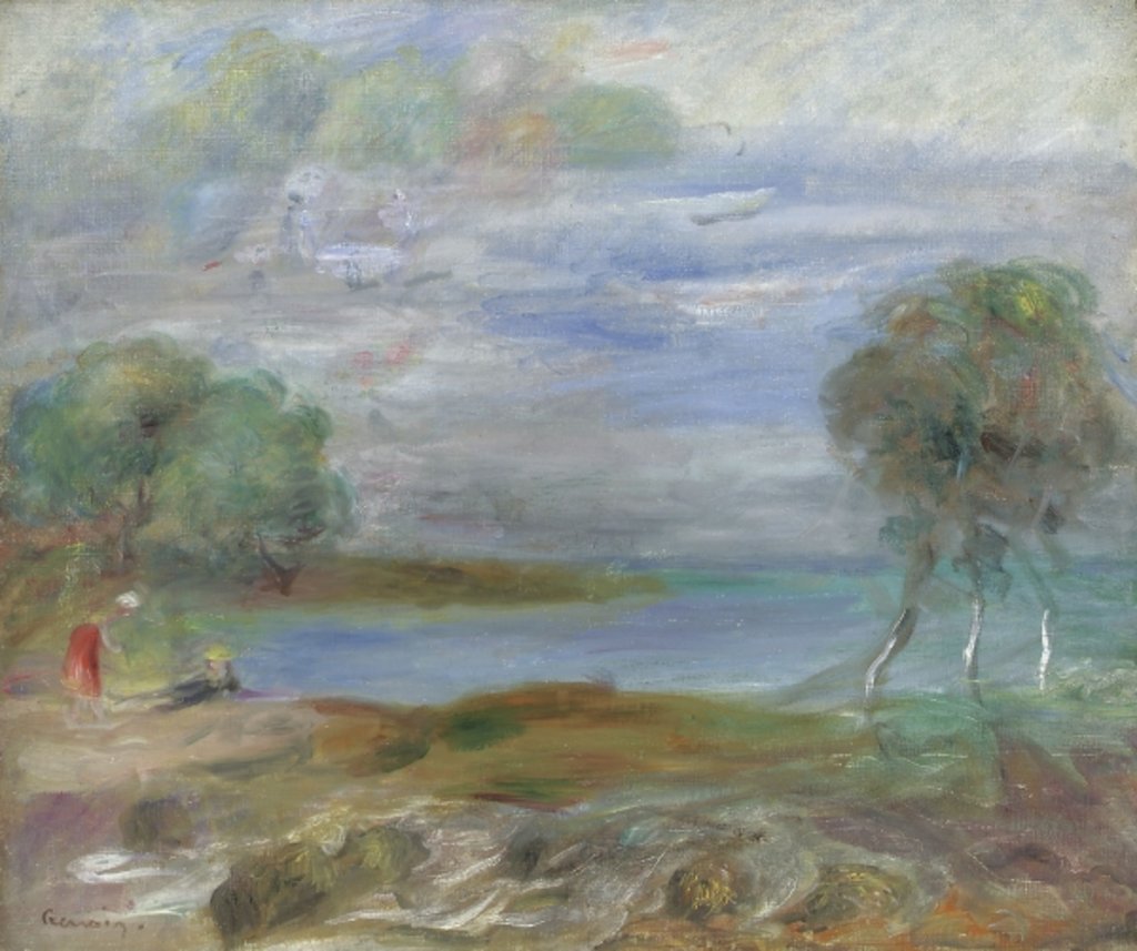 Detail of Two People at the Water's Edge by Pierre Auguste Renoir