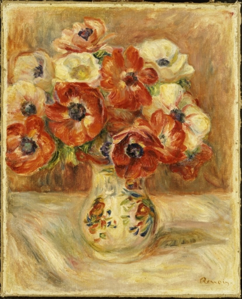 Detail of Still Life with Anemones by Pierre Auguste Renoir