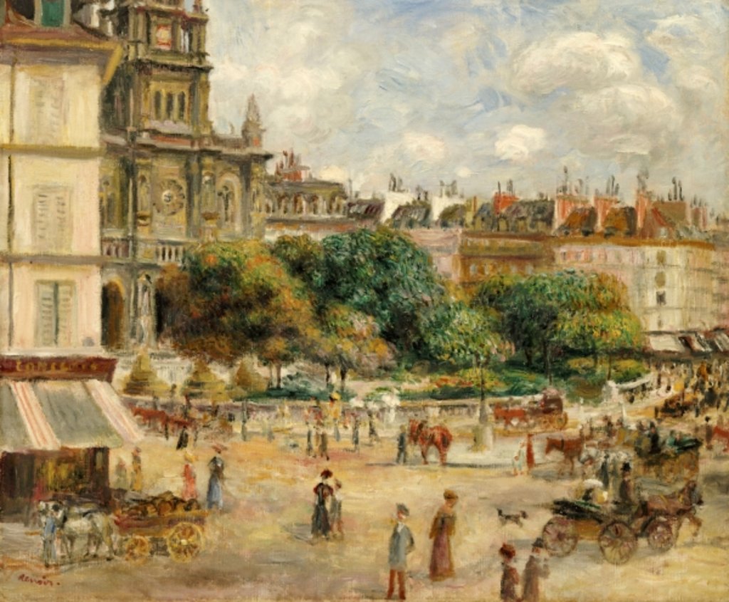 Detail of Place de la Trinite, 1893 by Pierre Auguste Renoir