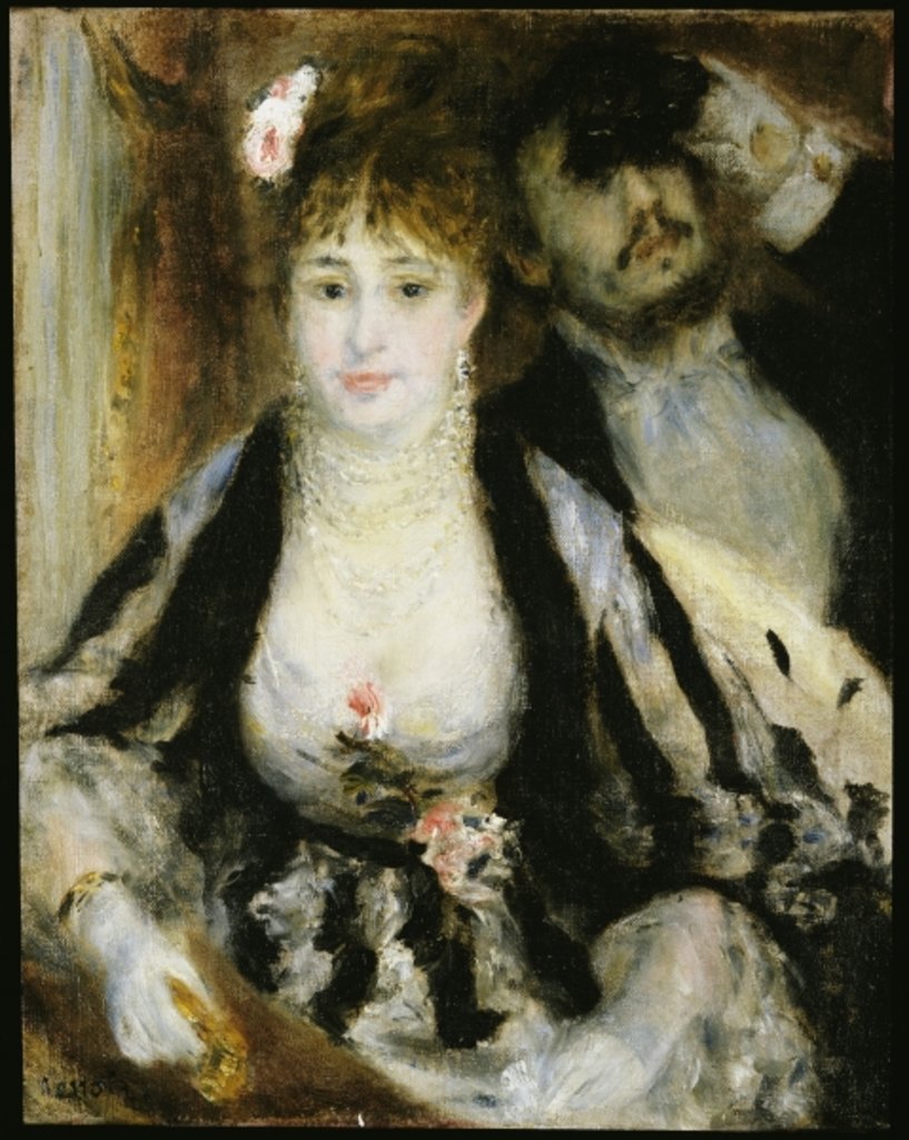 Detail of The Theatre Box, 1874 by Pierre Auguste Renoir