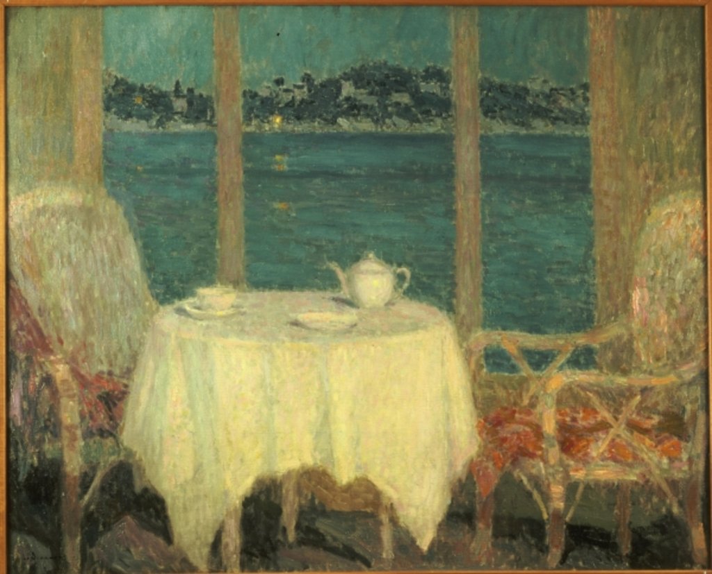 Detail of The Terrace in Front of the Bay of St. Tropez, 1929 by Henri Eugene Augustin Le Sidaner