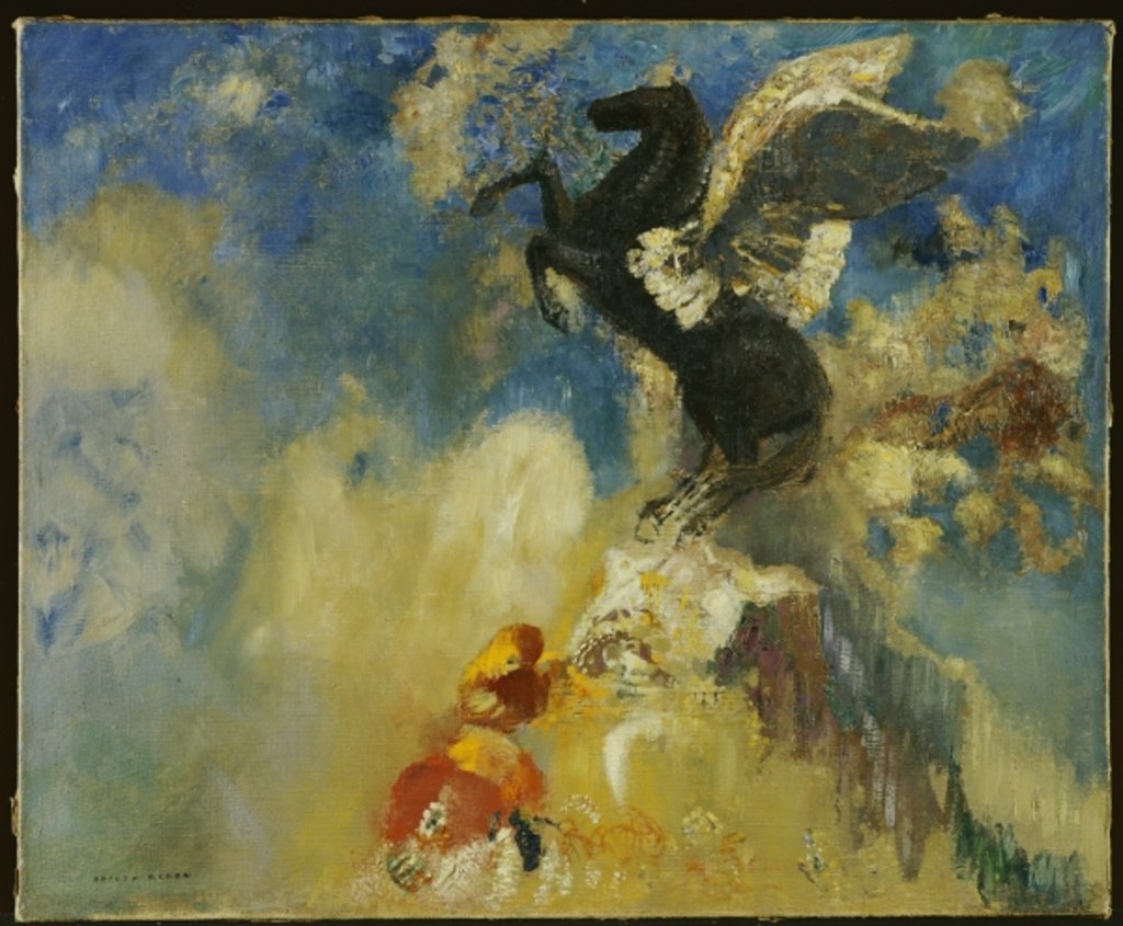 Detail of The Black Pegasus by Odilon Redon