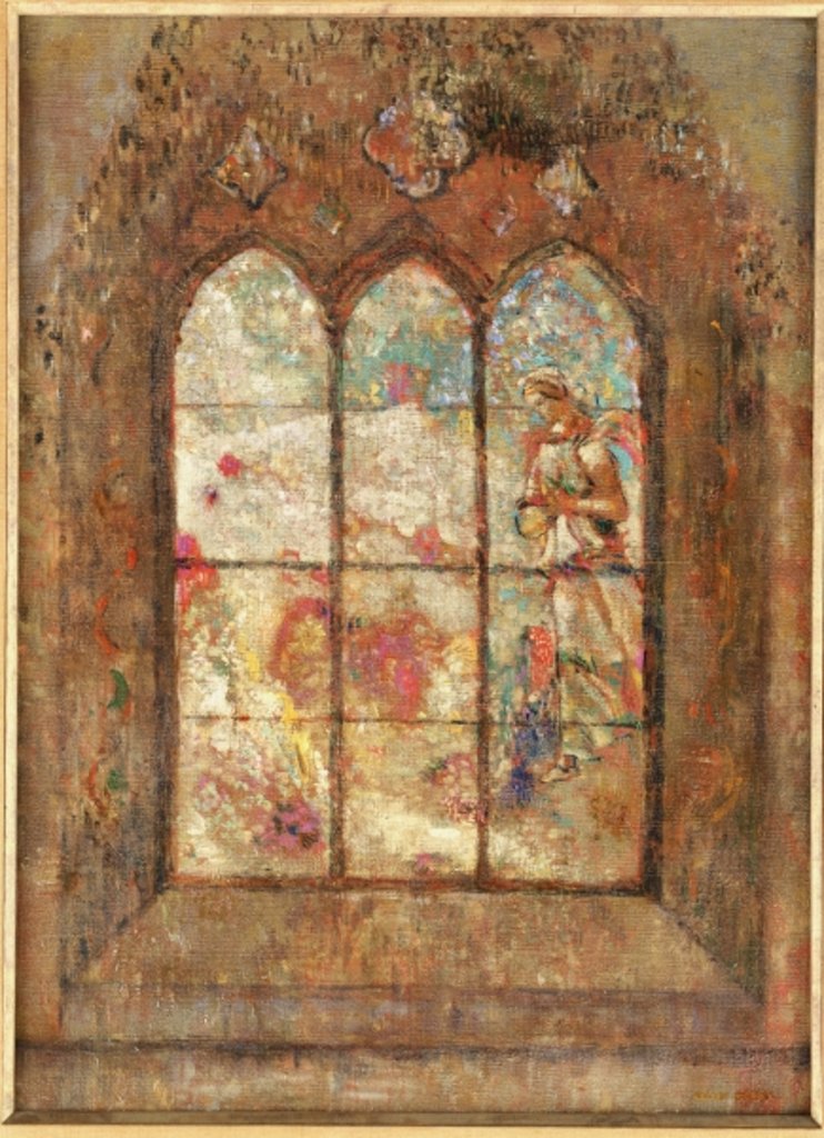 Detail of The Stained Glass Window by Odilon Redon