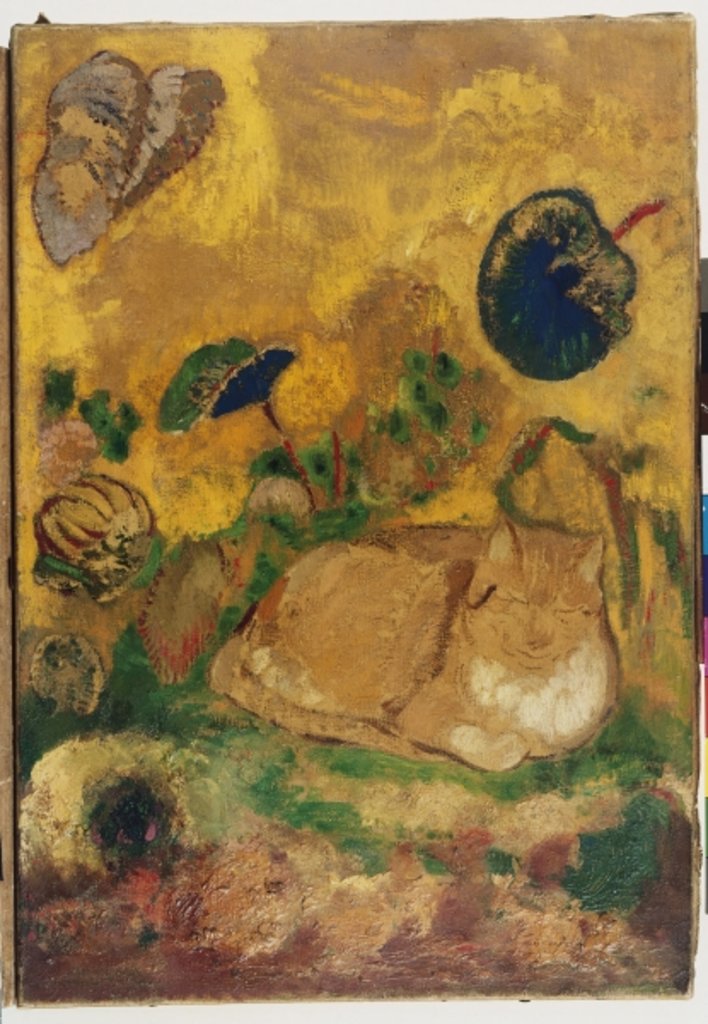 Detail of Bazon: The Artist's Cat, 1905 by Odilon Redon