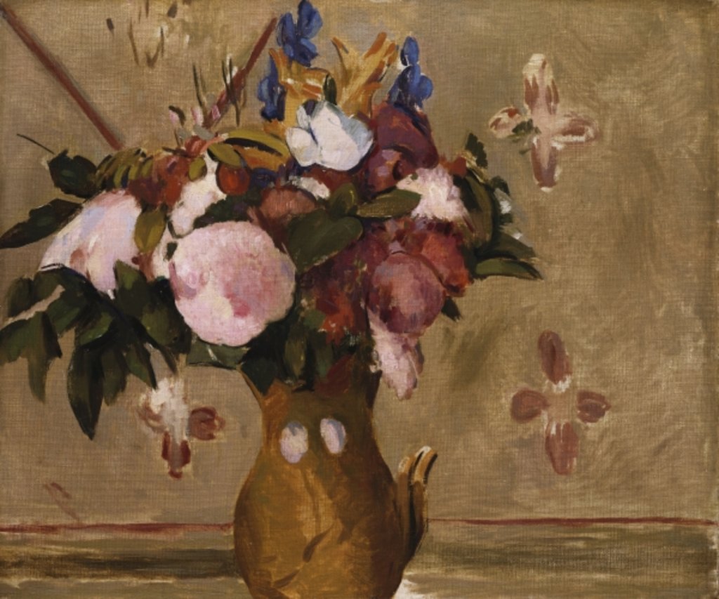 Detail of Flowers in a Vase, copy after a painting by Cezanne, c.1886 by Odilon Redon