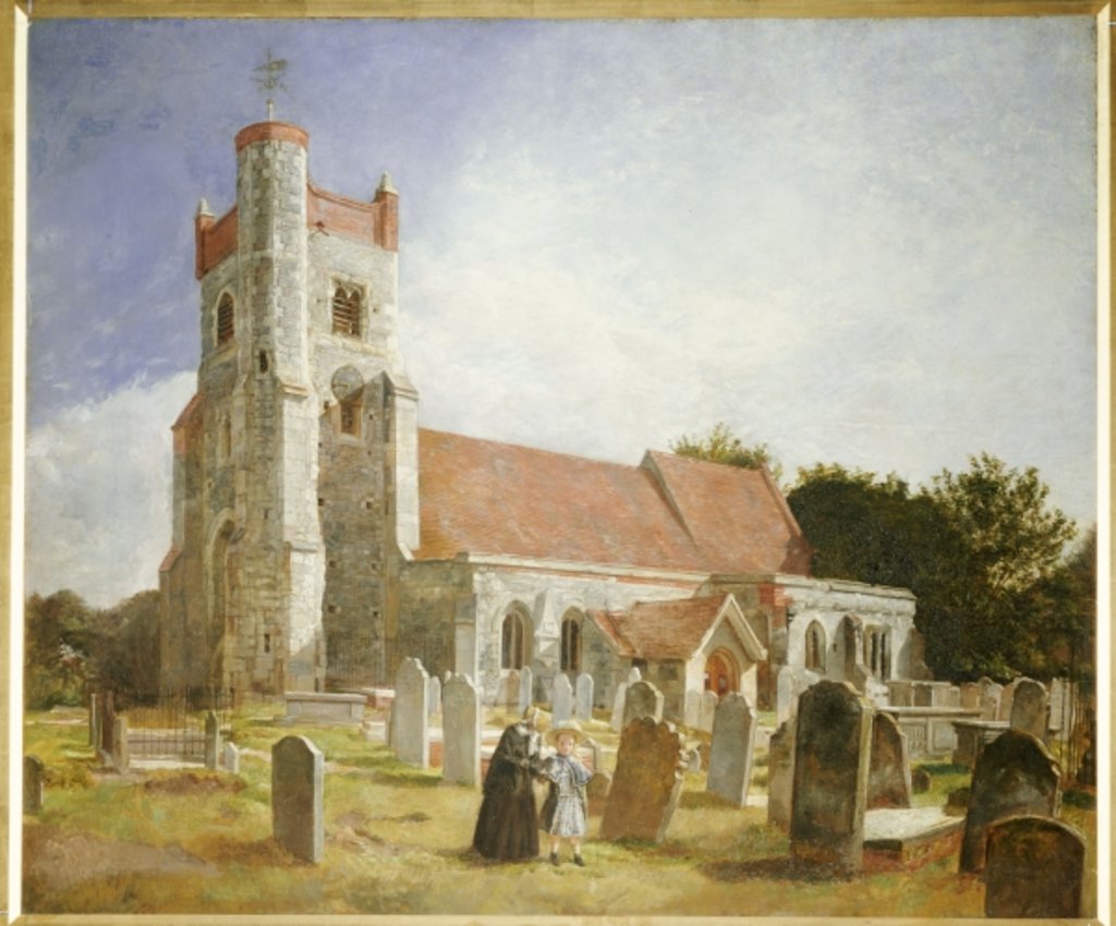 Detail of The Old Church, Ewell, 1847 by William Holman Hunt